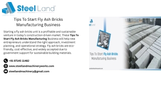 Tips To Start Fly Ash Bricks Manufacturing Business
