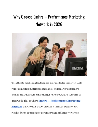 Why Choose Emitra – Performance Marketing Network in 2026