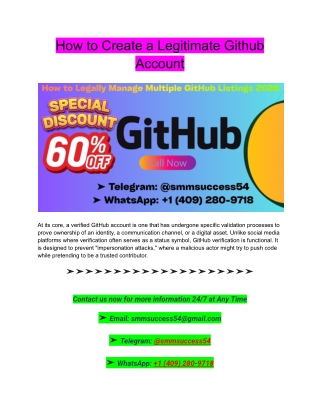 How to Create a Legitimate Github Account