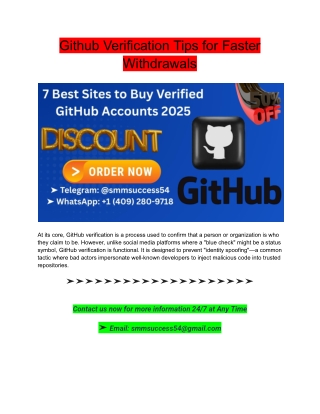 Github Verification Tips for Faster Withdrawals