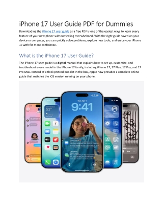 iPhone 17 User Guide PDF for Dummies