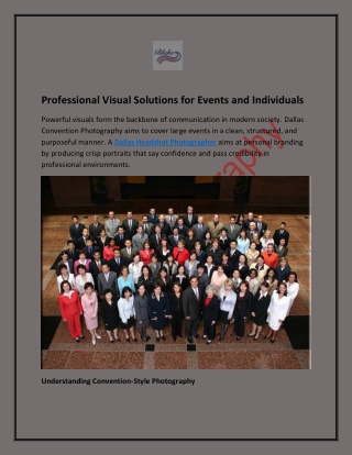 Professional Visual Solutions for Events and Individuals
