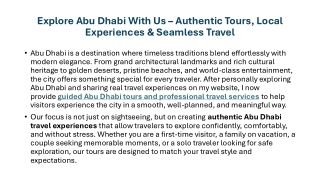 Explore Abu Dhabi With Us