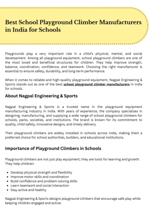 Best School Playground Climber Manufacturers in India for Schools