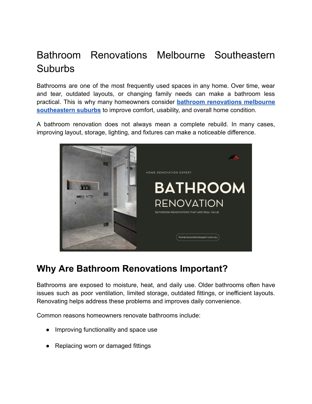 PPT - Bathroom Renovations Melbourne Southeastern Suburbs PowerPoint ...