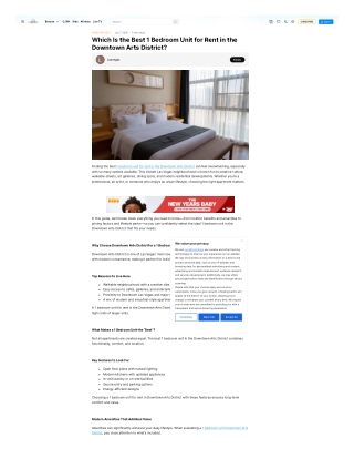 Which Is the Best 1 Bedroom Unit for Rent in the Downtown Arts District?