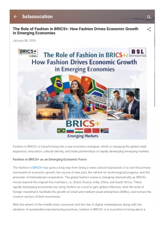 How Fashion Drives Economic Growth in Emerging Economies