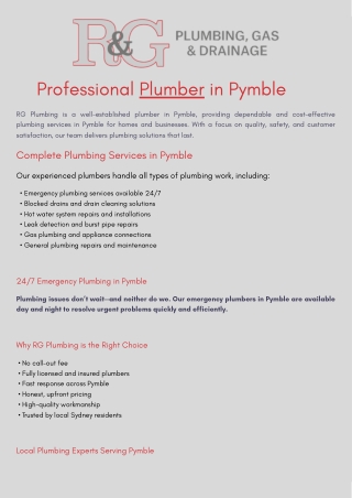 Best Plumber in Pymble | No Call-Out Fee | Hot Water & Drains