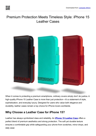 Premium Protection Meets Timeless Style iPhone 15 Leather Cases