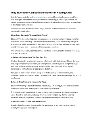 Why Bluetooth® Compatibility Matters in Hearing Aids