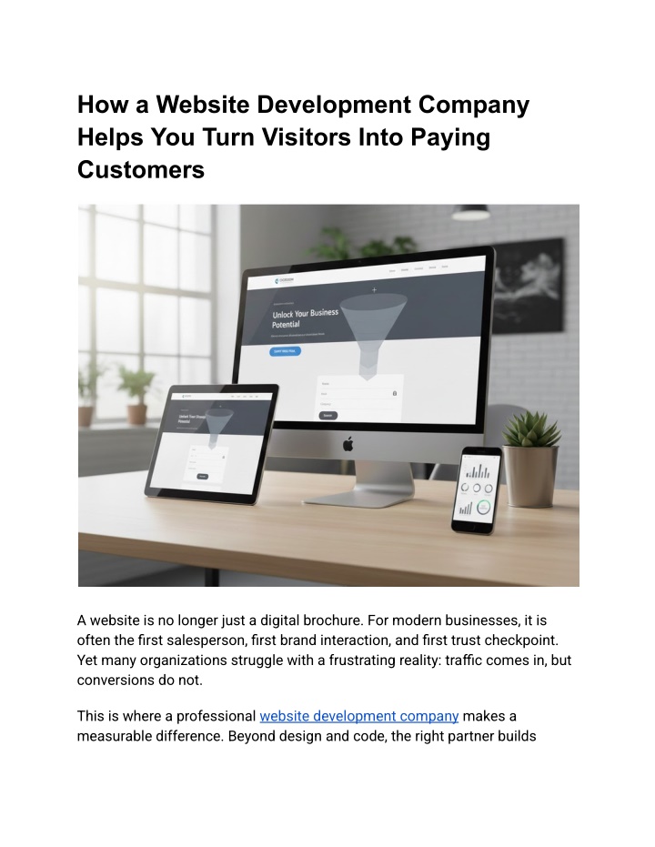 PPT - How a Website Development Company Helps You Turn Visitors Into ...