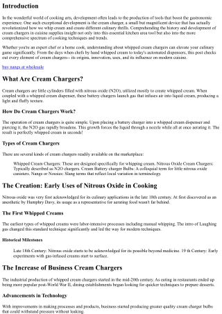 The History and Advancement of Cream Chargers in Cuisine