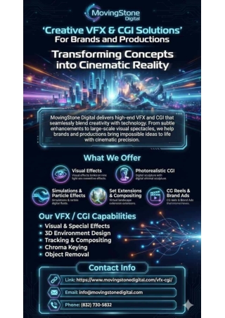 VFX and CGI Services details by MovingStone Digital