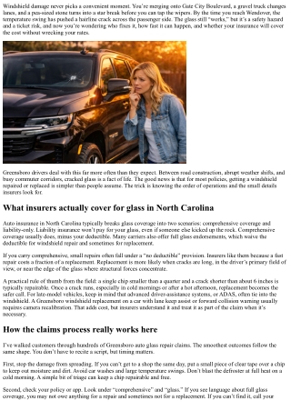 Greensboro Auto Glass Repair: Insurance Claims Made Simple