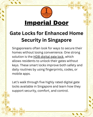 Gate Locks for Enhanced Home Security in Singapore