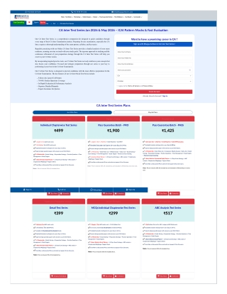 CA Inter Test Series Jan 2026 and May 2026 by Bhagya Achivers