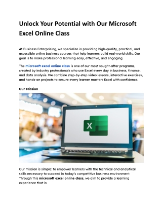 microsoft excel online class.. (1)