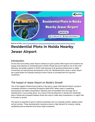 Residential Plots in Noida Nearby Jewar Airport