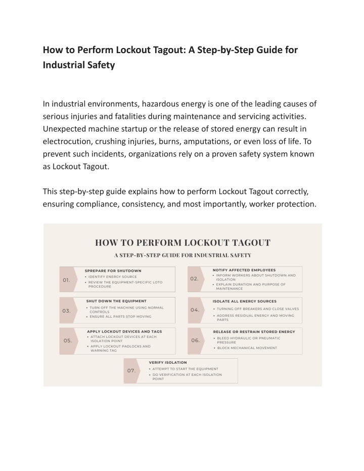 PPT - How to Perform Lockout Tagout A Step-by-Step Guide for Industrial ...