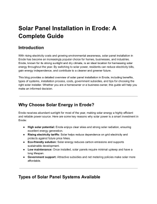 Solar Panel Installation