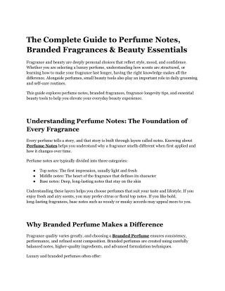 Perfume Notes