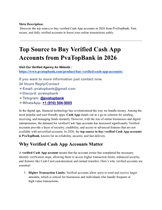 5. Buy Verified CashApp Accounts for High Transactions 2026