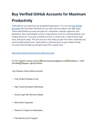 Buy old github accounts from usa no1 website TopPvaStore