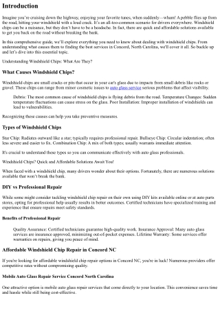 Windshield Chips? Quick and Affordable Solutions Await You!