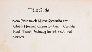 New Brunswick Nurse Recruitment | Work & Settle in Canada