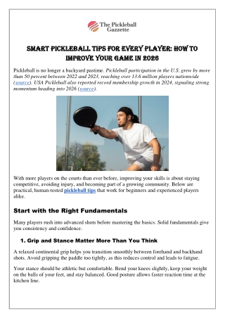 Picture of PPT - Smart Pickleball Tips for Every Player How to Improve Your Game ...