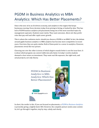 PGDM in Business Analytics vs MBA Analytics_ Which Has Better Placements_.docx