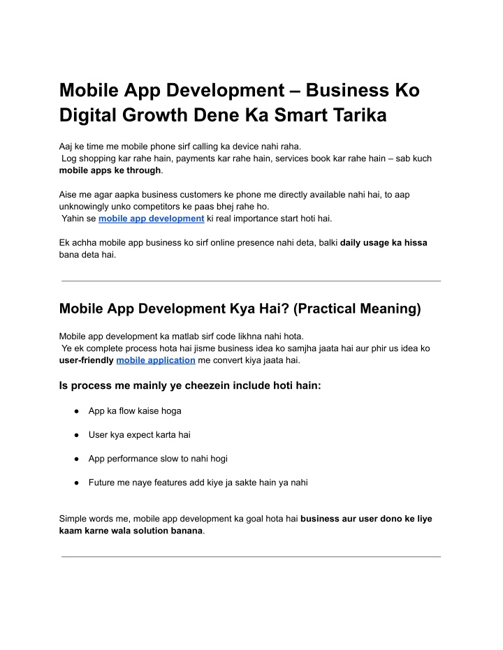PPT - Mobile App Development – Business Ko Digital Growth Dene Ka Smart ...
