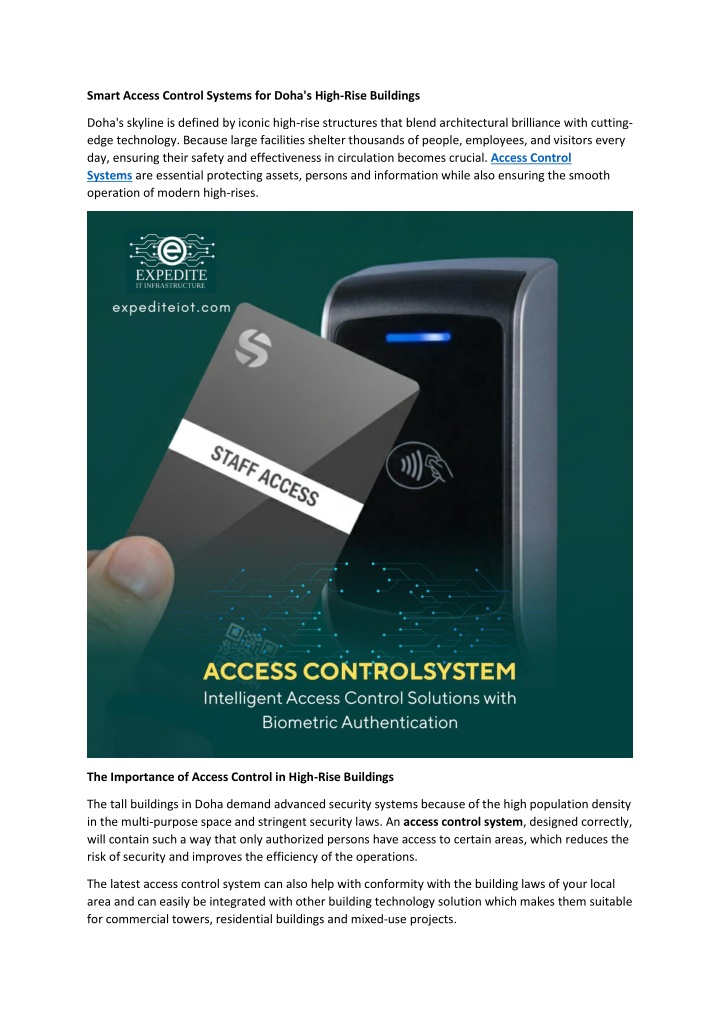 Curated visual reference: Visual Reference: Ppt Smart Access Control Systems For Doha S High Rise