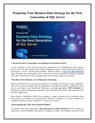 Preparing Your Business Data Strategy for the Next Generation of SQL Server