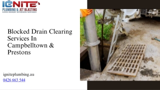 Blocked Drain Clearing Services In Campbelltown & Prestons