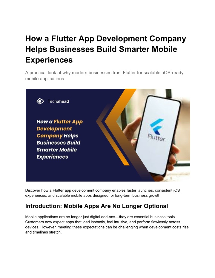 PPT - How a Flutter App Development Company Helps Businesses Build ...