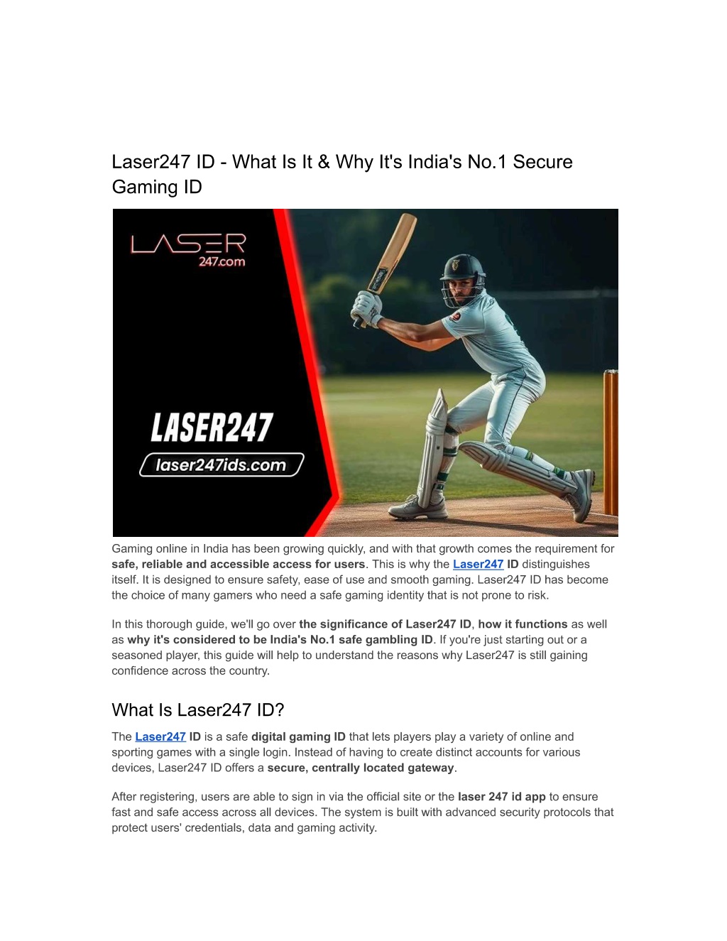 PPT - Laser247 ID - What Is It & Why It's India's No.1 Secure Gaming ID ...