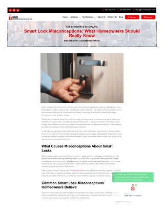 Smart Lock Misconceptions What Homeowners Should Really Know