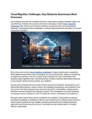 Cloud Migration Challenges_ Key Obstacles Businesses Must Overcome