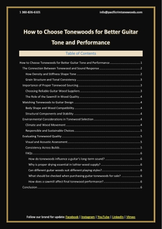Choosing Tonewoods for Better Guitar Tone