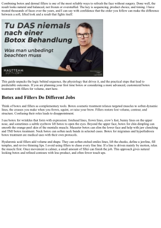 Botox and Fillers Together: Sequencing for Best Results