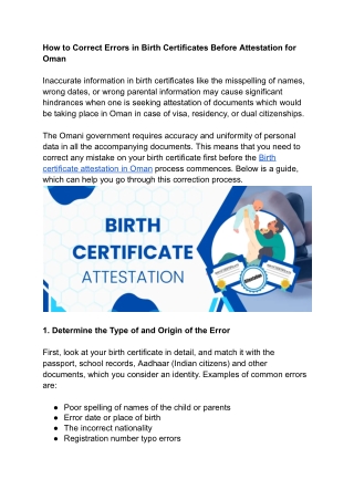 How to Correct Errors in Birth Certificates Before Attestation for Oman .docx