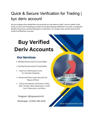 Quick & Secure Verification for Trading _ kyc deriv account