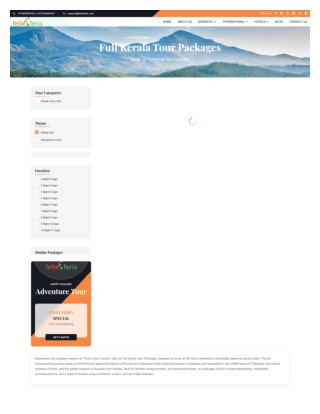 Full Kerala Tour Packages | Felix Feria Travels