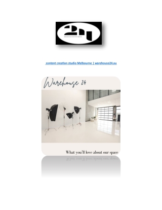 content creation studio Melbourne | warehouse24.au