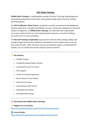 GCP Course Online Training Classes from India