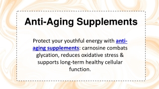 Anti-Aging Supplements