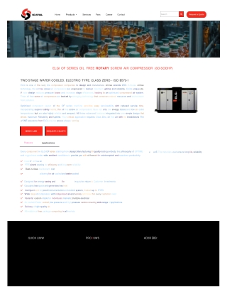 Elgi OF Series Oil Free Rotary Screw Air Compressor (60-500hp)