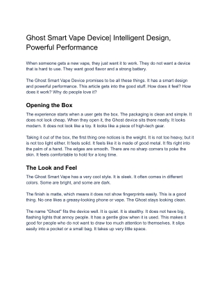Ghost Smart Vape Device