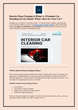 Interior Deep Cleaning at Home vs